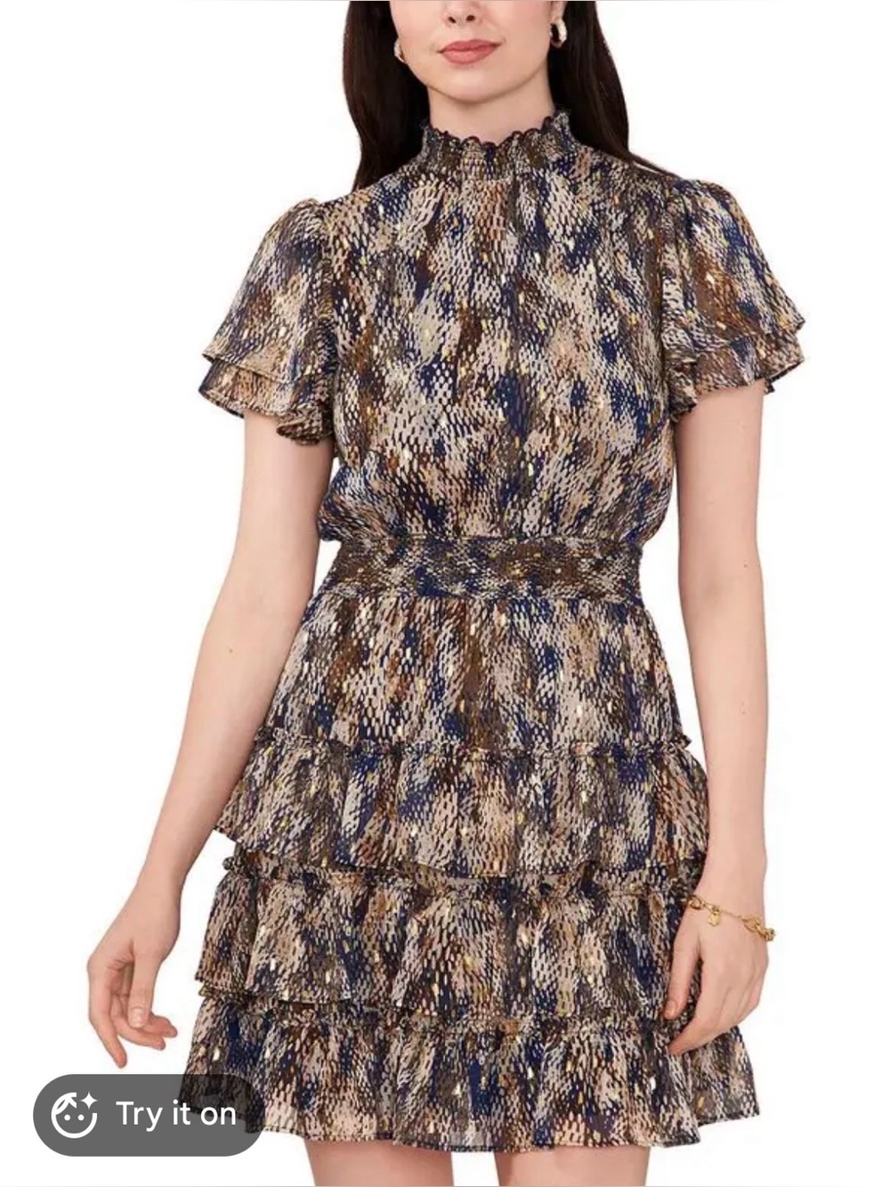 NWT MSK medium chiffon layered dress 1124